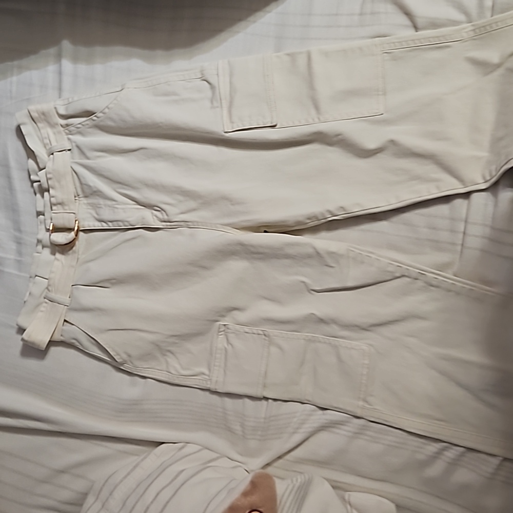 Women's White Cargo Pants from Collections526